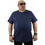 Moc Grande Büyük Beden Basic Tişört Erkek Bisiklet Yaka Kısa Kol %100 Pamuk Marin - 5XL
