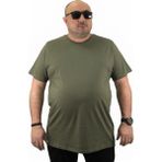 Moc Grande Büyük Beden Erkek Basic Tişört 11100 Hakı Kısa Kol Günlük Pamuk Kumaş - Haki - 8XL