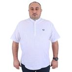 MOC GRANDE Büyük Beden Erkek Gömlek Hakim Yaka Kısa Kol Beyaz 22309-1-3053