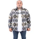 Moc Grande Büyük Beden Oduncu Gömlek Siyah Erkek Günlük Regular Fit Tasarım 22210-SIYAH - 9XL