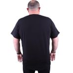 Moc Grande Erkek Büyük Beden Siyah Likralı Basic V Yaka Tişört Kısa Kol Günlük Stil - 6XL