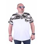 Moc Grande Kamuflaj 23145 Büyük Beden Beyaz Erkek T-shirt