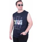 Moc Grande Mocgrande Büyük Beden Baskılı Kolsuz Tişört Hope 26124 Lacıvert - Lacivert - 6XL