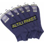 Moc Grande Mocgrande Erkek Büyük Beden Bambu Dikişsiz Altılı Paket Patik Çorap 11903 Lacivert - 46 - 50