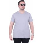 Moc Grande Mocgrande Erkek Büyük Beden Likralı Basic V Yaka Tişört 11170 Grı - Gri - 8XL