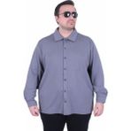Moc Grande Mocgrande Erkek Büyük Beden Uzun Kollu Gömlek 25727 Fume - Füme - 4XL