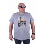 Moc Grande New York City 23125 Büyük Beden Gri Erkek T-shirt