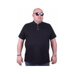Moc Grande Polo 11501 Büyük Beden Siyah Erkek T-shirt