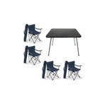 Mocca Style 60x80 Katlanır Masa + 4 Adet Mavi Kamp Sandalyesi Katlanır, Sandalye Piknik Plaj Sandalyesi Mavi