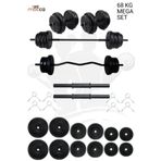 Mocca Style 68 Kg Z-barlı Megaset Halter Seti Ve Dambıl Seti, Uzun Bar 150 Cm Ağırlık Seti ,fitness Seti