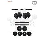 Moccastyle 20 Kg Z-Bar Halter Seti Ve Dambıl Seti Ağırlık Fitness Seti