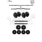 Moccastyle 23 Kg Z-Barlı Megaset Halter Seti Ve Dambıl Seti Ağırlık Fitness Seti(20 Kg Plaka Ağırlığı)