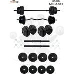 Moccastyle 38 Kg Z-Barlı Megaset Halter Seti Ve Dambıl Seti Ağırlık Fitness Seti(30 Kg Plaka Ağırlığı)