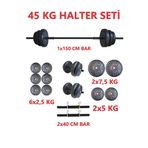 Moccastyle 45 Kg Moccadiamond 45 Kg Halter Seti Dambıl Seti Ağırlık Ve Vücut Geliştirme (40 Kg Plaka Ağırlığı)