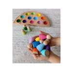 Moccotoys Peg Bebek Ve Gökkuşağı Tabla Eşleştirme 12'lii Insan Figürleri (waldorf)