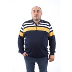 MocGrande Büyük Beden Erkek Polo Yaka Sweatshirt 22404