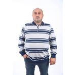 MocGrande Büyük Beden Erkek Polo Yaka Sweatshirt