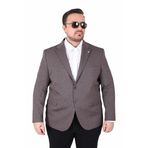 Mocgrande Erkek Büyük Beden 4 Drop Blazer Sedef Ceket 500606 KAHVERENGİ