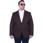 Mocgrande Erkek Büyük Beden 4 Drop Blazer Şönili Ceket 500602 KAHVERENGİ