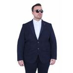 Mocgrande Erkek Büyük Beden 4 Drop Blazer Şönili Ceket 500602 LACIVERT