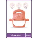 MOCHi Silikon Bebek Diş Kaşıyıcı – BPA ve BPS İçermez, Ergonomik Tutma, Sevimli Tasarım, Duyusal ve Motor Gelişimi Destekler - Somon