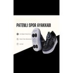 Mocno Patenli Işıklı Spor Ayakkabısı & Tekerlekli Sneakers Siyah - 31
