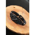 Moco Sonsuzluklu Metal Siyah Deri Erkek Bileklik