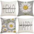 MOCOFO 45 x 45 cm Yastık Kılıfı 4'lü Yaz Çiçeği Baskılı Kırlent Kılıfları - Kanepe, Yatak, Araba, Oturma Odası için Canlı Yastık Yastık Kılıfları - Ev Dekoru (09)