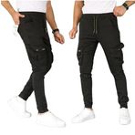 MOD10 Erkek Haki Slim Fit Kargo Cep Pantolon - Beli Ve Paçası Lastikli haki 40
