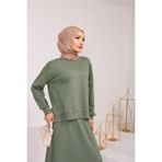 MODA 1038 MODAL OYSHO TAŞ DETAYLI ETEKLİ TAKIM ÇAĞLA YEŞİLİ