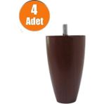 Moda Adalya Armut 12 cm Mobilya Baza Koltuk Puf Silindir Ayak Kanepe Ayağı Ceviz Ince Diş M8 (4 Adet)