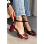 Moda Adam Kadın Penida Platform Topuklu Ayakkabı - Bordo-Rugan - Açık Bordo