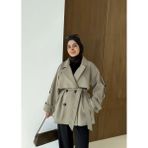 Moda Aksa 2044 Poleviskon Astarlı Trençkot Koyu Yeşil - Standart
