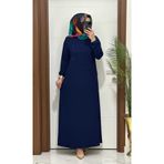 MODA ALMİRA F10 K 80 LACİVERT ÇAPRAZ ÇIMALI TAŞLI ELBİSE