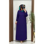 MODA ALMİRA F10 K 80 MOR ÇAPRAZ ÇIMALI TAŞLI ELBİSE