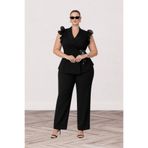 Moda Amore Kolda Tül ve Cekette Bağlama Detaylı Elite Seri Büyük Beden Kadın Takım Elbise 8230