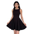 MODA AMORE Kolsuz Fırfırlı Etekli Gizli Cepli Mini Balo & Mezuniyet Abiye Elbise 165, Siyah, M