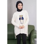 MODA AMORE Teddy Bear Tesettür Triko Kazak V5, Taş, Standart