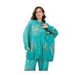 Moda Amore Varaklı İtalyan İkili Takım - Viskon Regular Kumaş 304 Turkuaz M/L