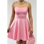 Moda Amore Zarif Mini Elbise Kare Yaka Flare Etek - Parti / Mezuniyet / Özel Gece 077
