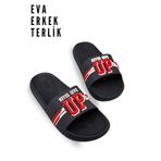 Moda Anna Erkek Terlik Hafif Eva Malzeme Yumuşak Taban Erkek Havuz Terliği Lacivert Kırmızı