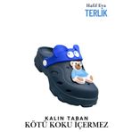 Moda Anna Gözlük Desen Ayıcıklı Eva Çocuk Plaj Havuz Terlik Sabo Terlik Lacivert Mavi
