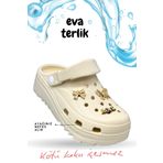Moda Anna Sermoda Rahat Tabanlı Yüksek Ölçekli Hastane Aşçı Hemşire Doktor Terliği Eva Sabo Kadın Terlik Ekru