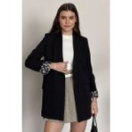 Moda Armanc Kadın Blazer Ceket Oversize Uzun | Lepoar Astarlı Klasik Şık Ofis & Günlük - XL - Siyah