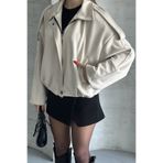 moda armanc Kadın Oversize Süet Bomber Ceket - Yeni Sezon Deri Trend Ceket