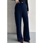 moda armanc Kadın Taşlı Palazzo Pantolon Yüksek Bel Bol Paça Wide Leg Pantolon