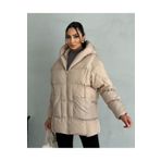 moda armanc Puffer Yarasa Şişme Bej Oversize Kadın Mont