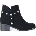 Moda Ayakkabı 3854 Kadın Topuklu Bot Ayakkabı - 024-Siyah
