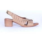 Moda Ayakkabı 548 Kadın 5cm Topuklu Sandalet Ayakkabı - Krem