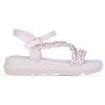 Moda Ayakkabı 852 Syh-Krem Yazlık Düz Sandalet Ayakkabı